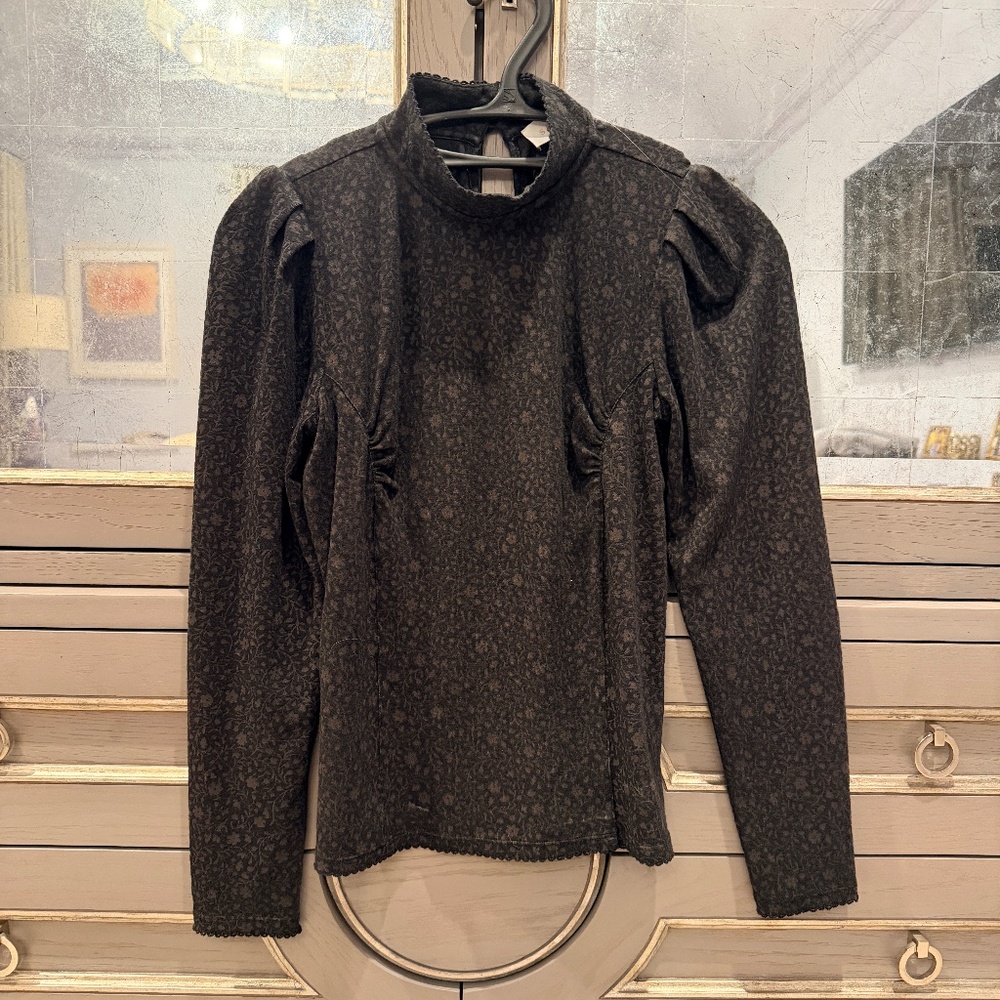 Joie puff sleeve printed knit top